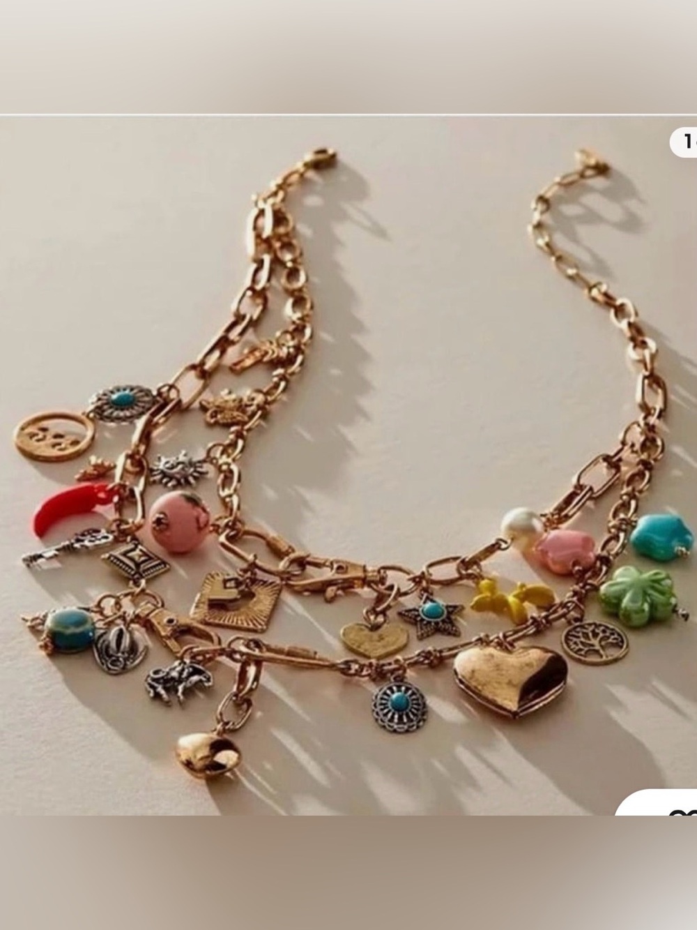 Free People Maxamillion Heart Charm Necklace